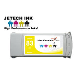 InXave HP83 compatible UV ink cartridge C4943a Yellow JeTechInk