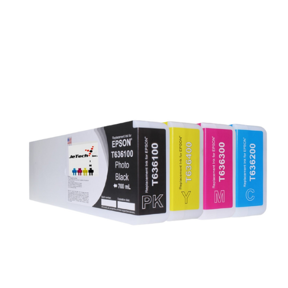 InXave Epson* UltraChrome HDR T636 Pigment Compatible 700ml Ink Cartridges 4 Set