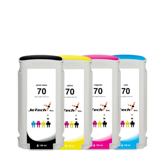 InXave HP* HP70 Compatible 130ml Ink Cartridges 4 Set