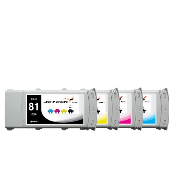 InXave HP* HP81 Dye Compatible 680ml Ink Cartridges 4 Set 