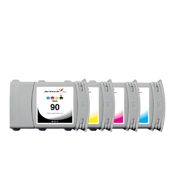 InXave HP* HP90 Dye Compatible 400ml Ink Cartridges 4 Set 