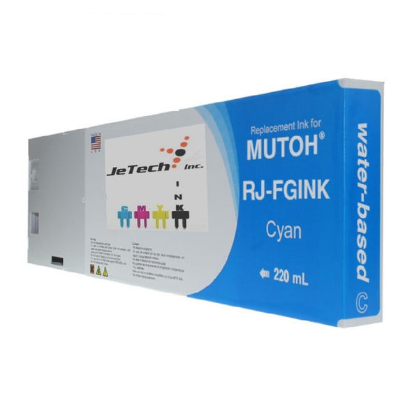 InXave Mutoh RJ-FGINK-CY2 water based 220ml ink cartridge Cyan