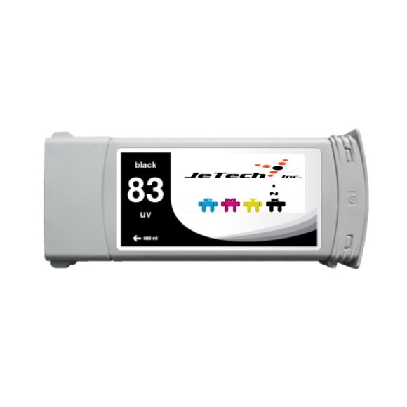 InXave HP83 compatible UV ink cartridge C4940a Black